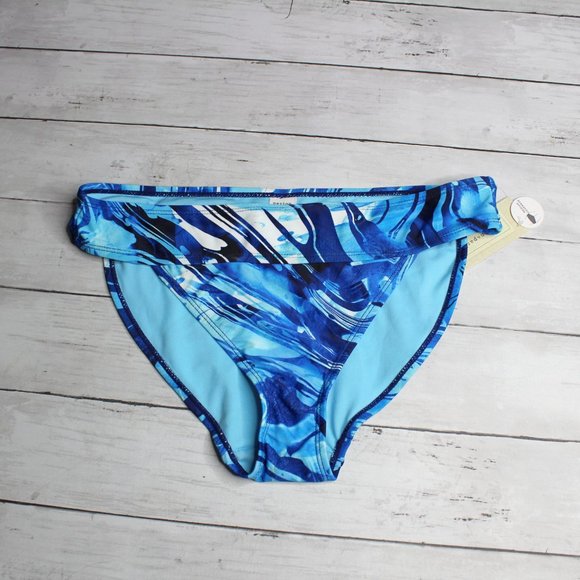 Peyton & Parker Women's Hipster Bikini Swimwear Swim Bottoms Size S Blue - Picture 2 of 5